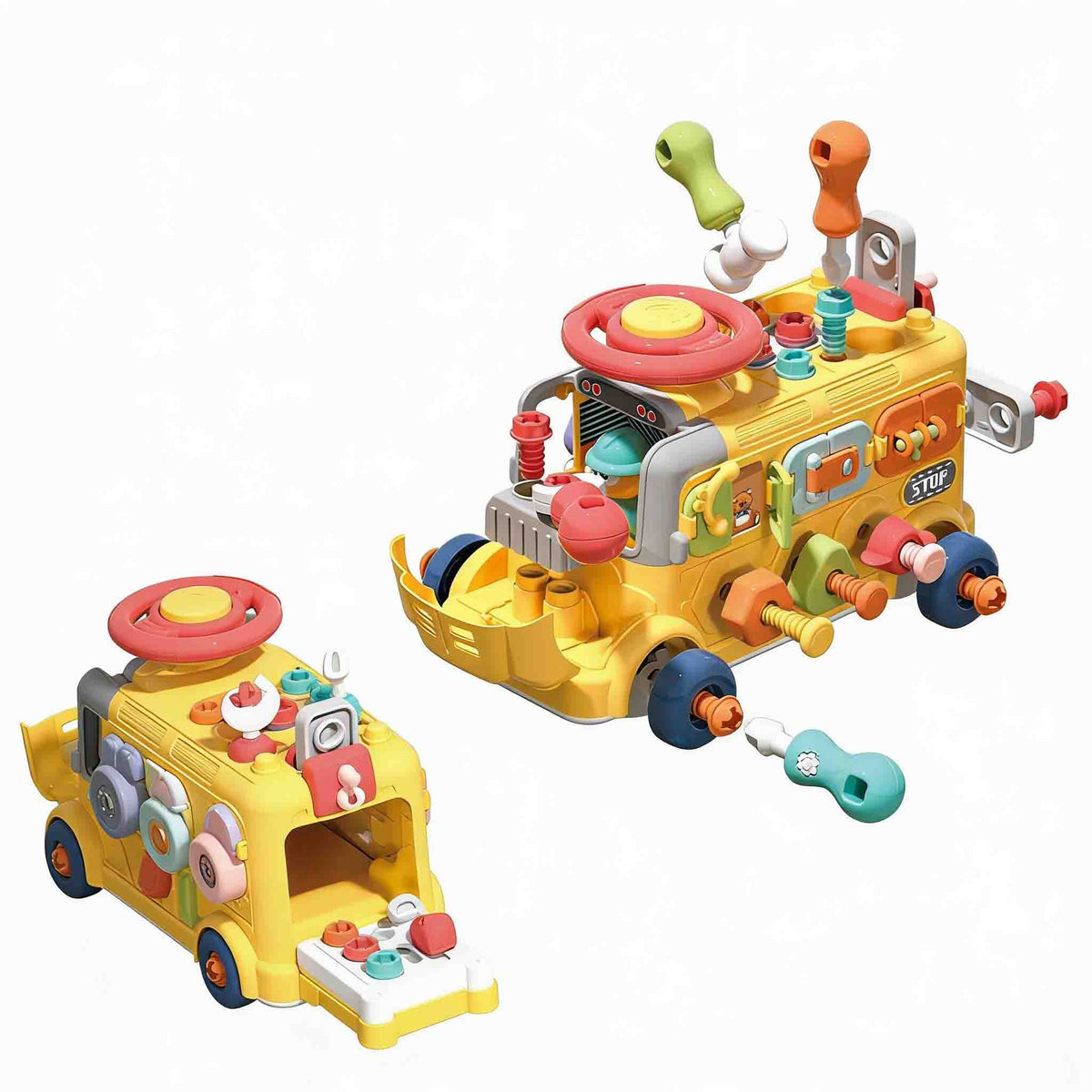 Disassemble Engineering Toy Bus – DIY Take Apart STEM Vehicle for Kids (3+)