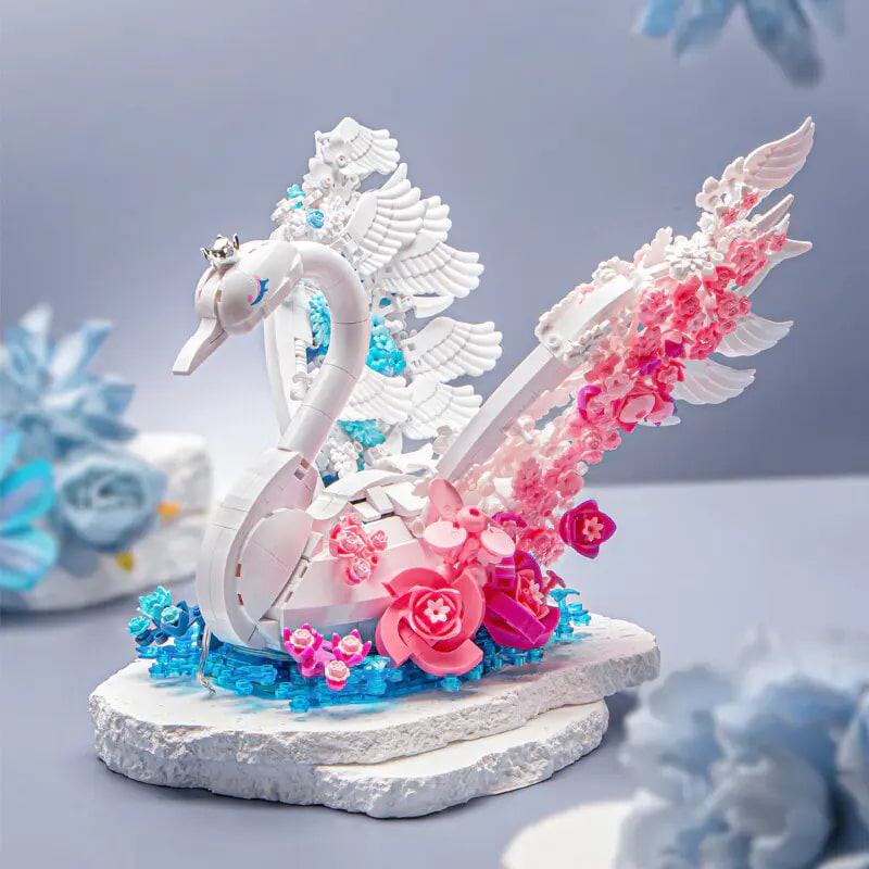 Sluban Pleyerid Swan Building Block Set – Creative Life Bricks Decorative Model (M38-P8100)