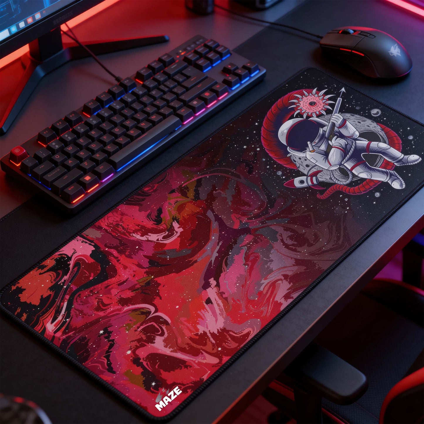 MAZE Ultraglide 2 – Astro CGR-R 2XL Extended Gamers Desk Mat – Qatar