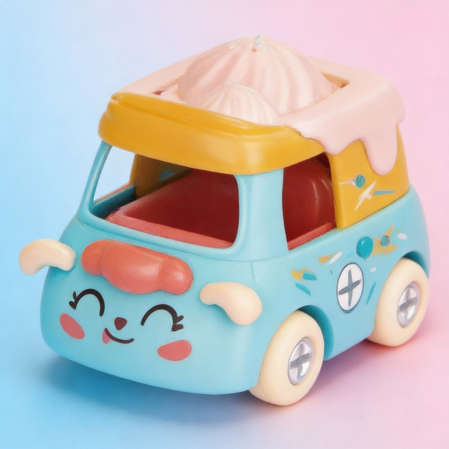 Kids DIY dessert car toy set with ice cream cart