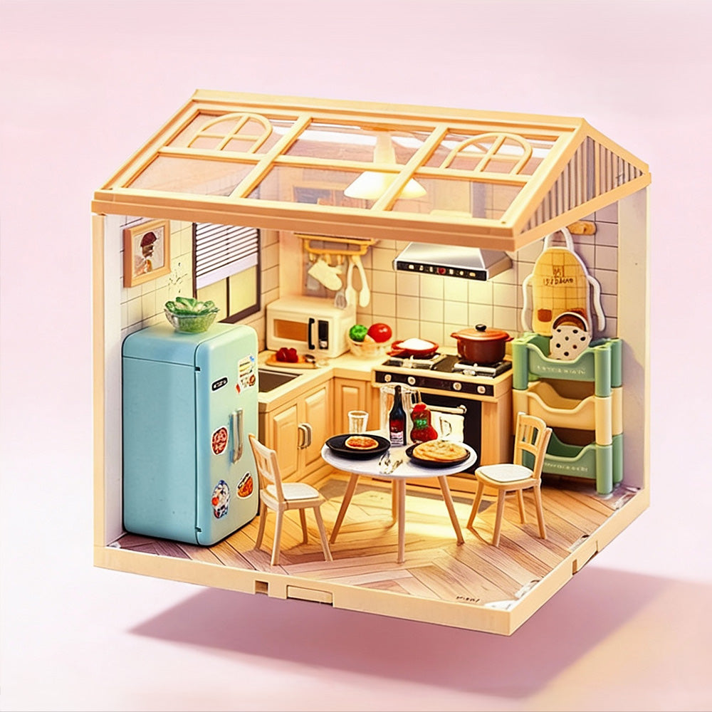 Small Town in Big City DIY Mini Kitchen – Miniature Scene Set (125 PCS)