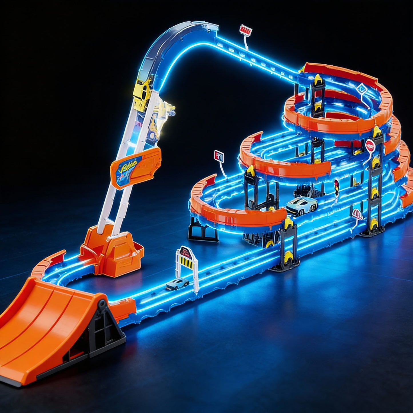 Glow Flip Track Spiral Race Set with Electric Car – Kids Racing Toy | Qatar