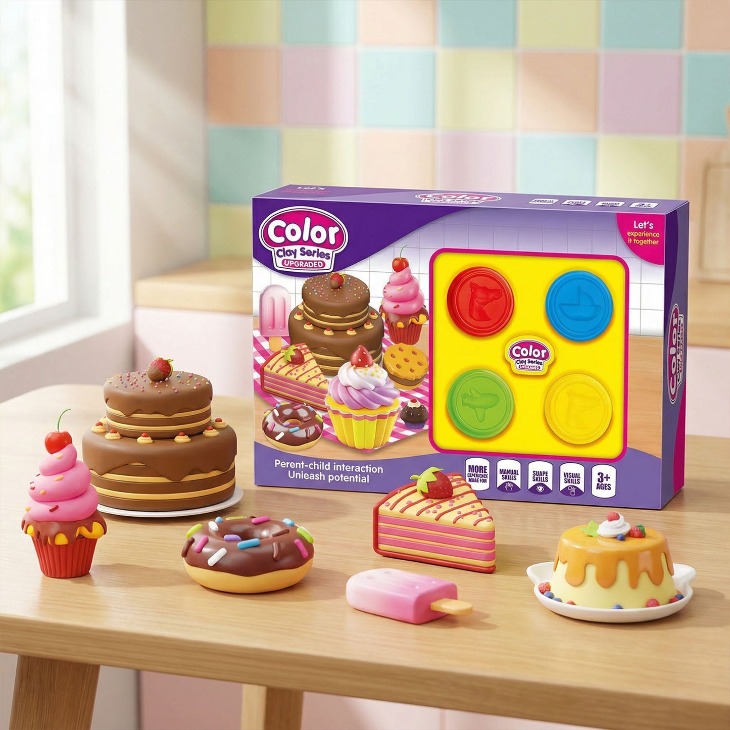 Kids Dessert Color Clay Playset – Creative Modeling Clay Toy for Children 3+ | Qatar