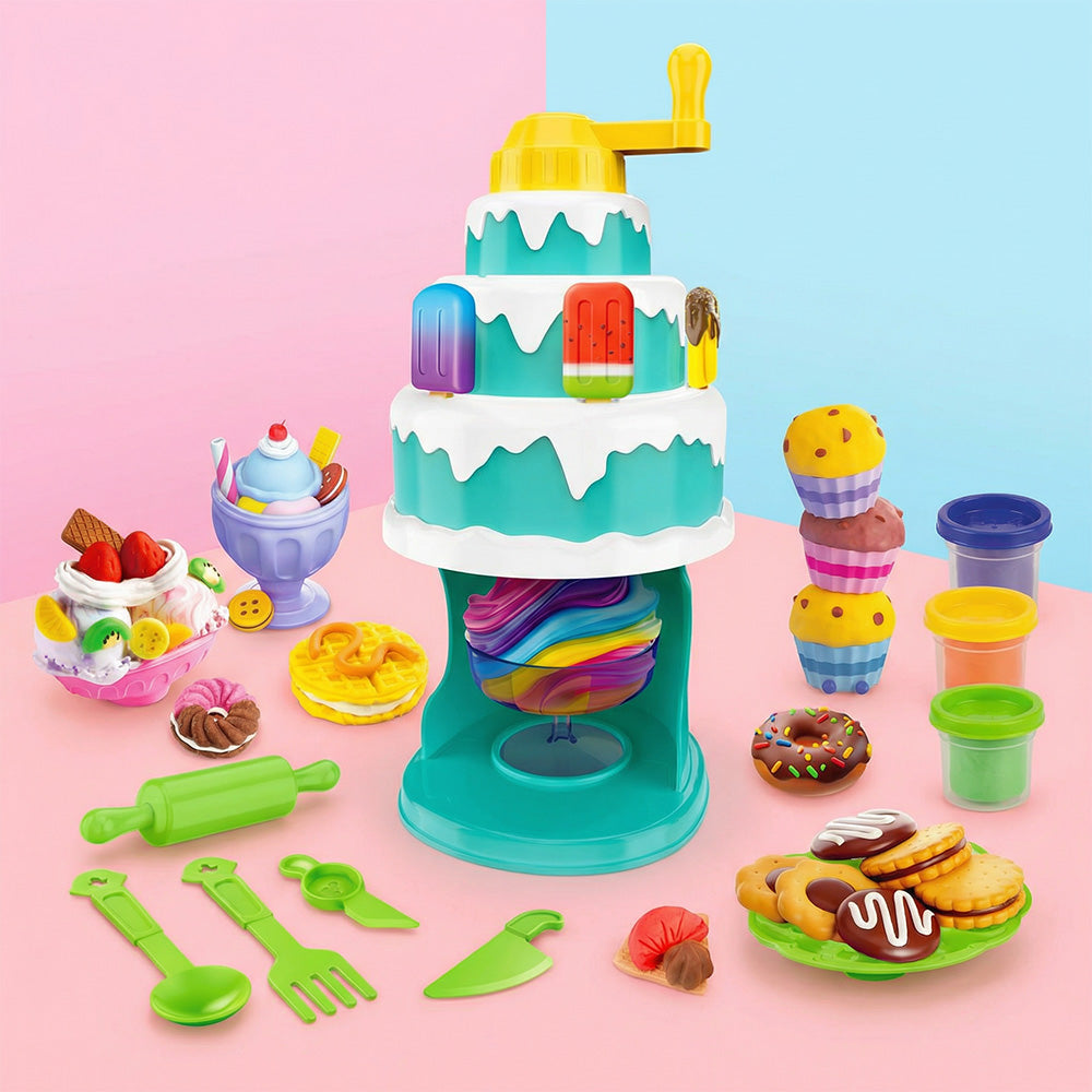 Kids Color Clay Cake Machine Playset – DIY Modeling Clay Dessert Maker for Children 3+ | Qatar