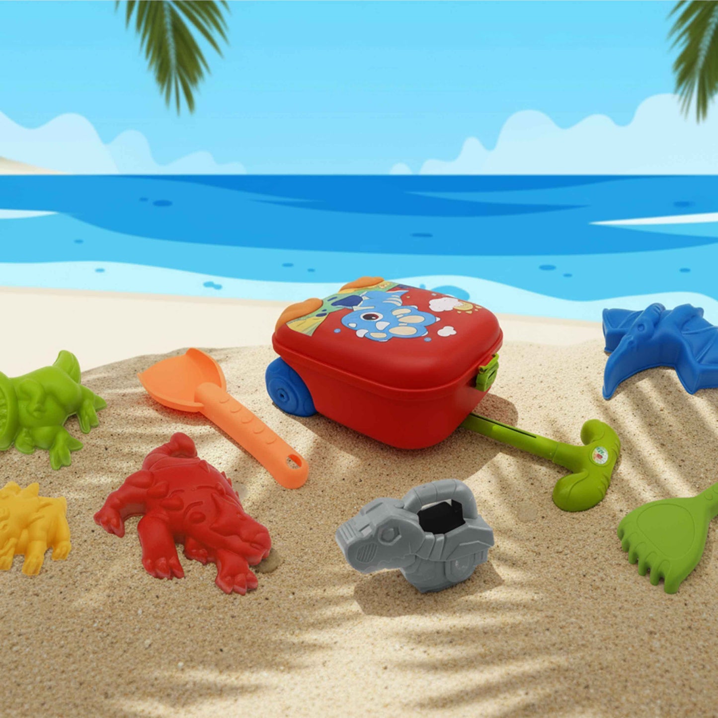 DIY Space-Themed Beach Luggage Play Set 8-Piece for Kids – Fun Outdoor Sand Toys