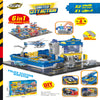 Police Station Dispatch Combined Playset with Lights & Sounds – DIY Assembly Toy Set