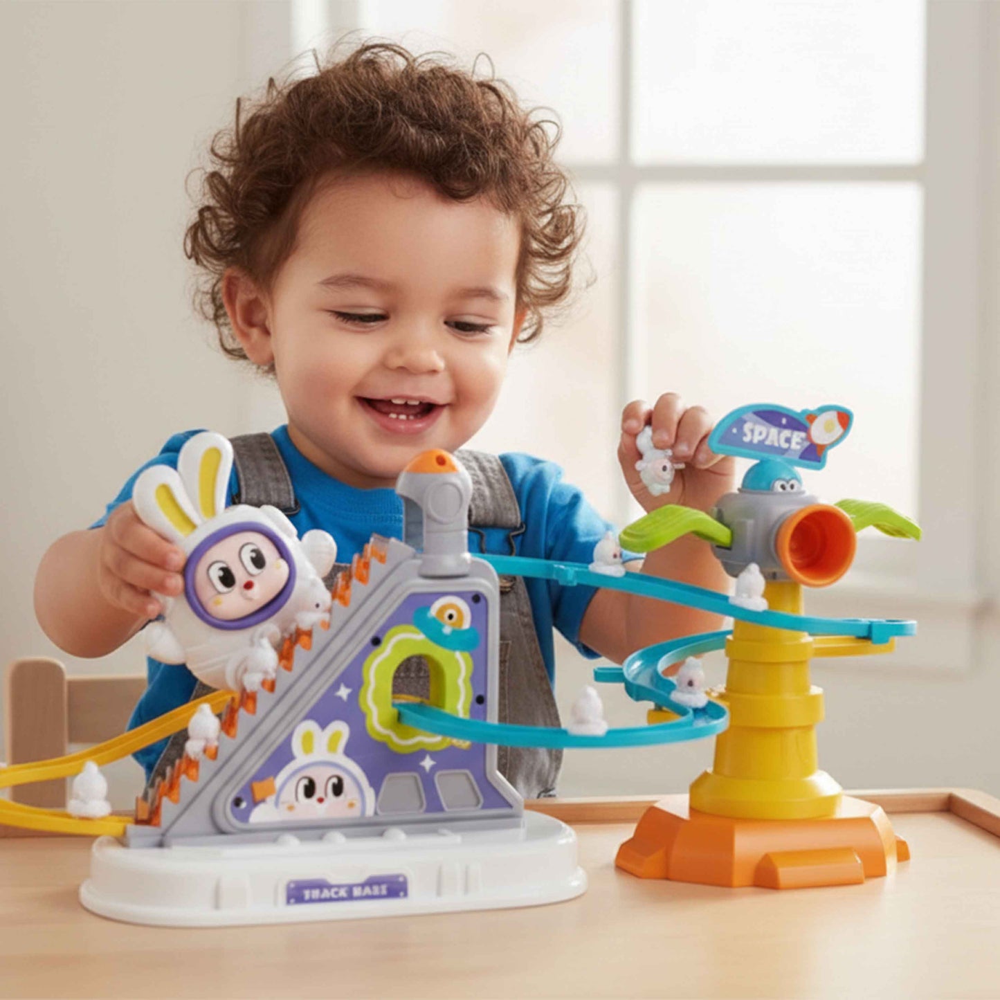 Space Orbit Track Game – Rabbit Climbing & Rolling Track Toy