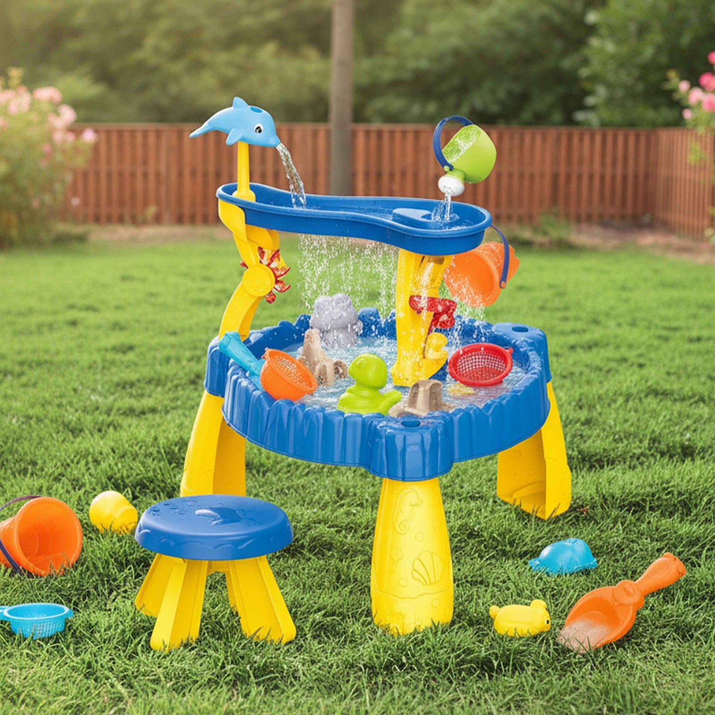 2 in 1 Sand and Water Table Set – Kids Outdoor & Indoor Playset