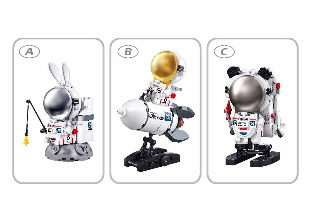 Sluban Pleyerid Astronaut Creative Life Bricks – Space Figure Desk Accessories (Display Set)