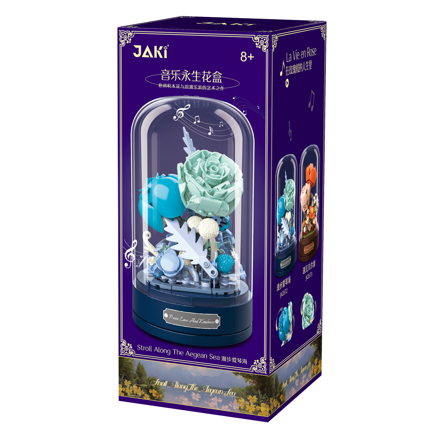 JAKI Eternal Flower Music Box “Aegean Sea” Building Blocks