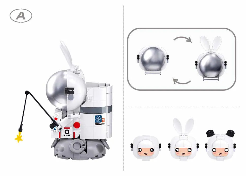 Sluban Pleyerid Astronaut Creative Life Bricks – Space Figure Desk Accessories (Display Set)