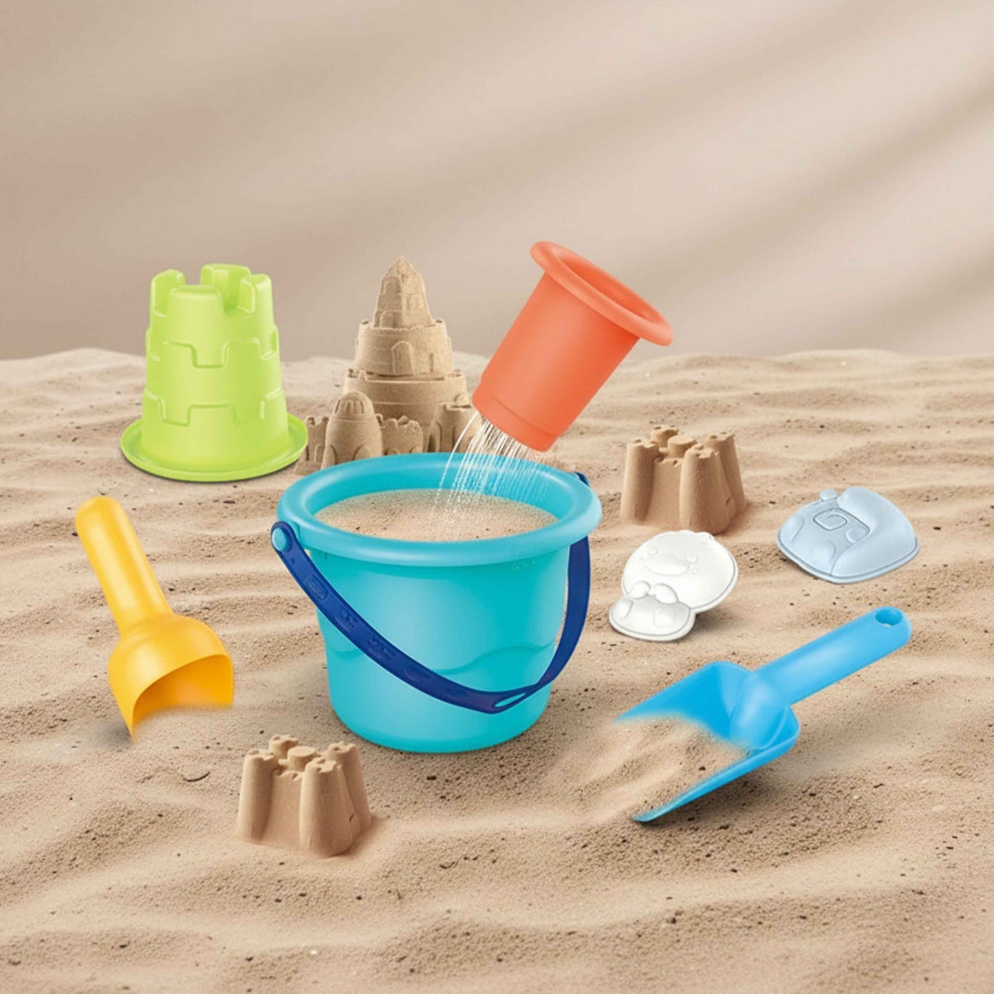 7-in-1 Sand & Water Game Set – Kids Beach Toys Bucket Set