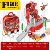 Fire Station Carry Case Playset with Cars & Helicopter (Catapult Launcher)