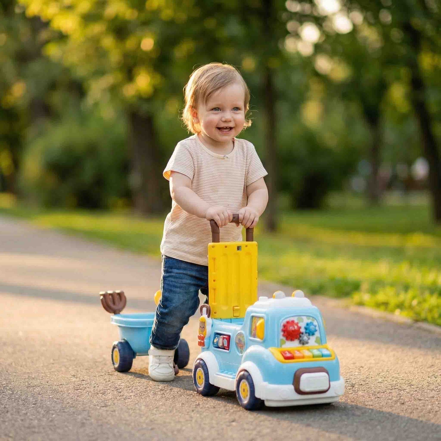 All-In-One Early Education Push Walker Toy – Educational Stroller Locomotive Set (9m+)