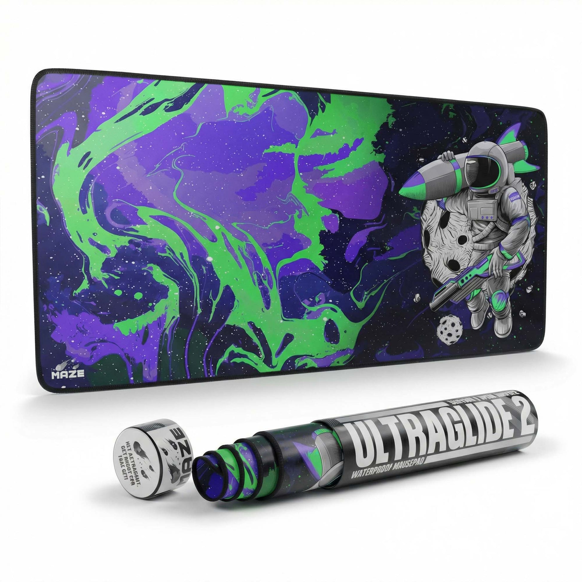 MAZE Ultraglide 2 Astro RCT-GB Green Burst 2XL Extended Gamers Desk Mat Qatar