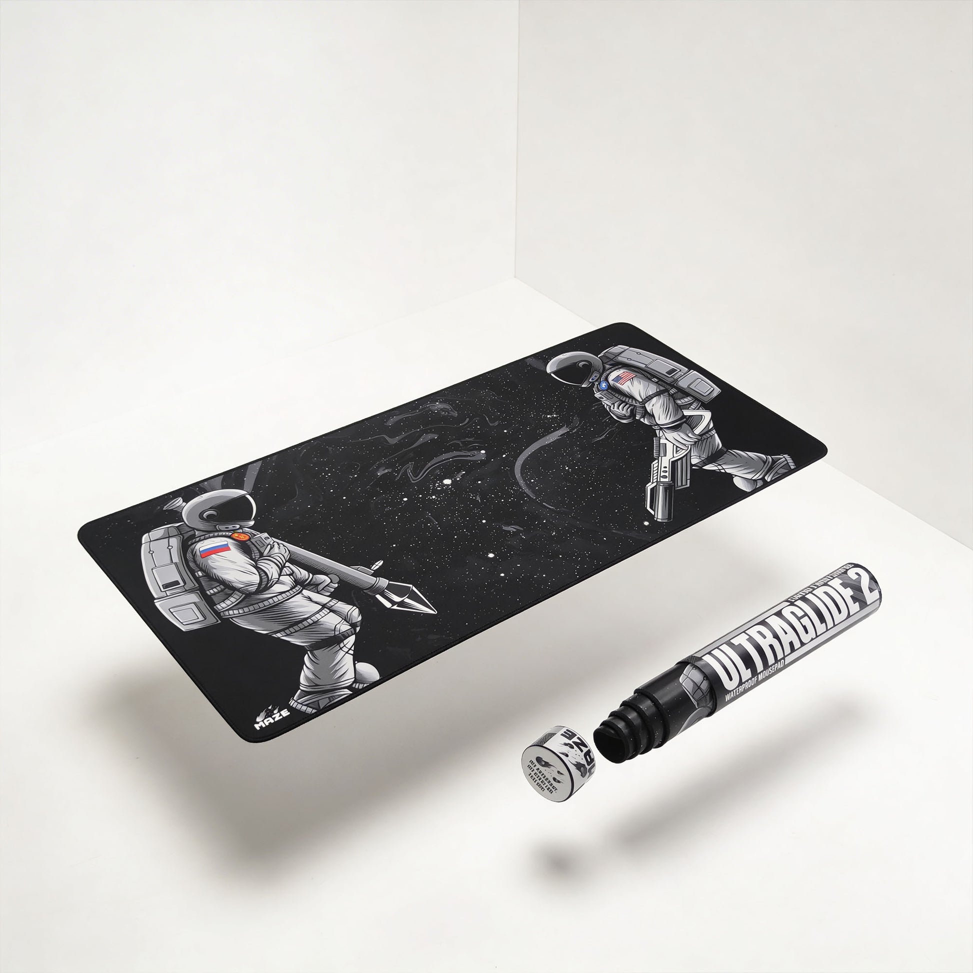 MAZE Ultraglide 2 Astro WAR-B Stealth Monochrome 2XL Extended Gamers Desk Mat Qatar