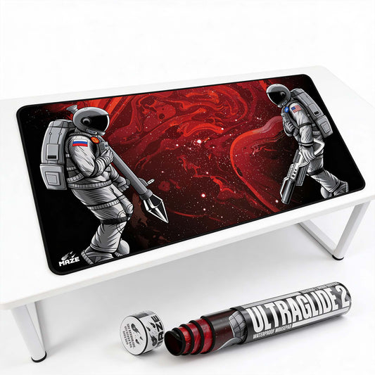 MAZE Ultraglide 2 Astro WAR-R Red Stealth 2XL Extended Gamers Desk Mat Qatar