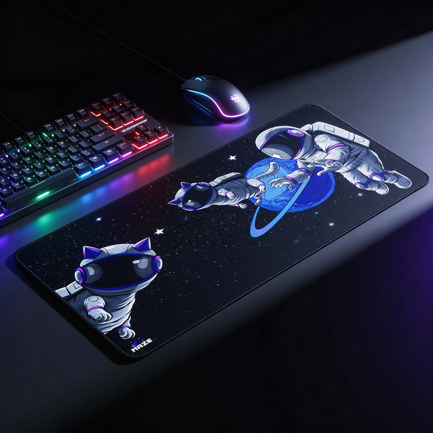 MAZE Ultraglide 2 – Astro PAW-B Blue 3XL Extended Gamers Desk Mat | Qatar