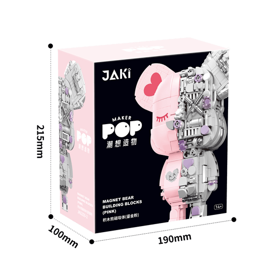 Magnet Bear Pink Building Blocks – Collectible Pop Art Toy