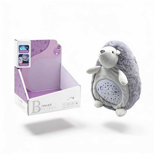 plush hedgehog baby sleep soother night light projector toy
• baby calm doll plush with star light projection and music
• newborn comfort toy night lamp with soothing sounds
• nursery star projector plush toy for infant bedtime routine
• soft baby night light stuffed animal sleep aid gift
• calming plush toy with gentle projection light for babies