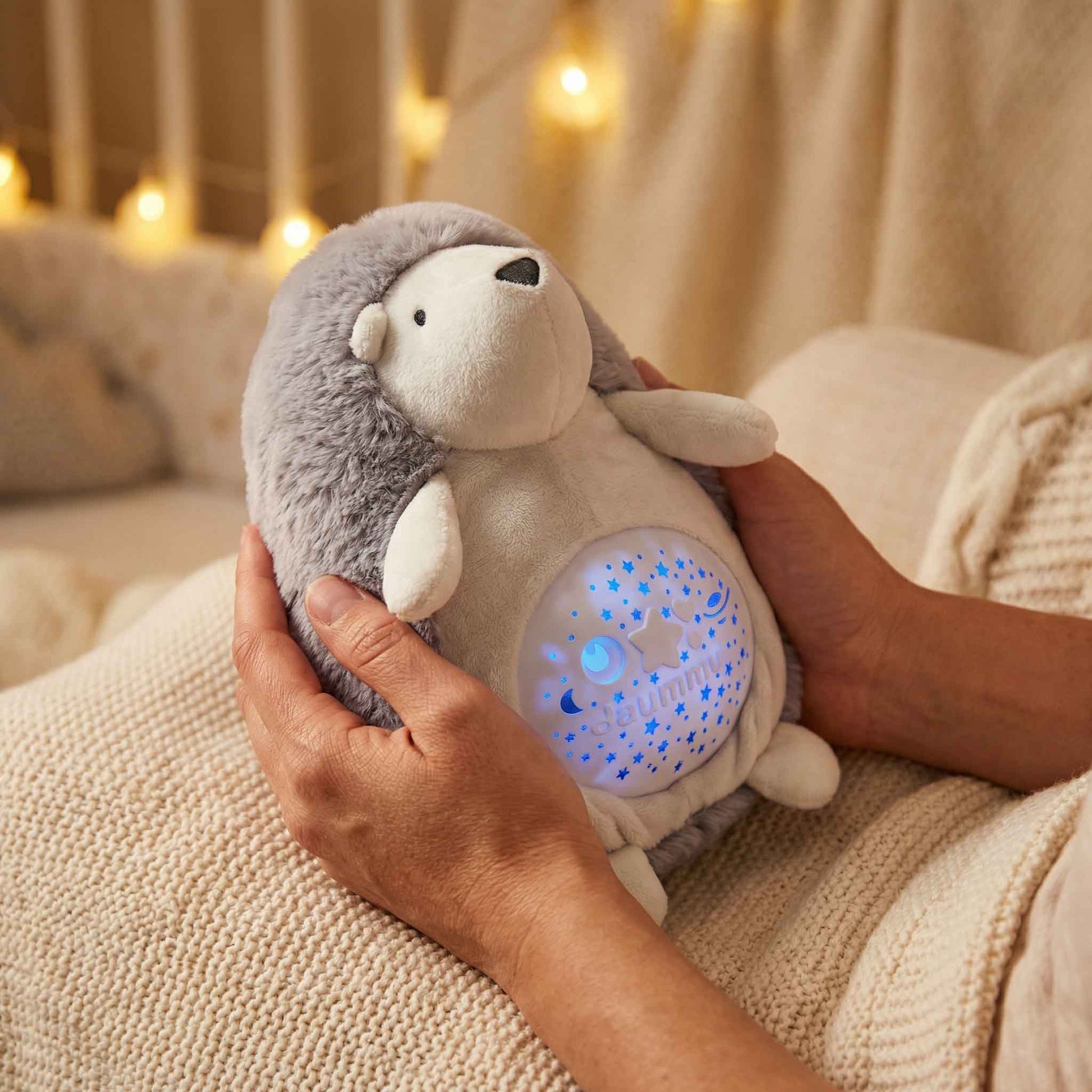 nursery star projector plush toy for infant bedtime routine