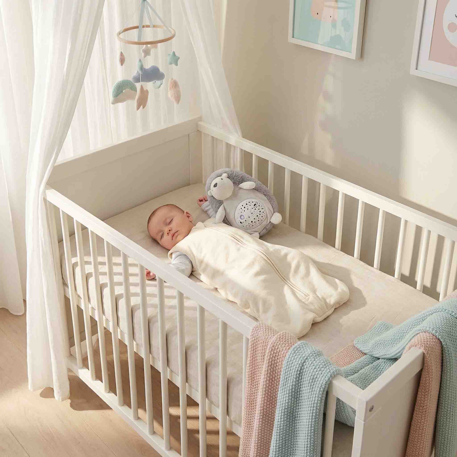 calming plush toy with gentle projection light for babies