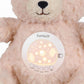 soft pink teddy bear baby comfort toy with projector night light effects