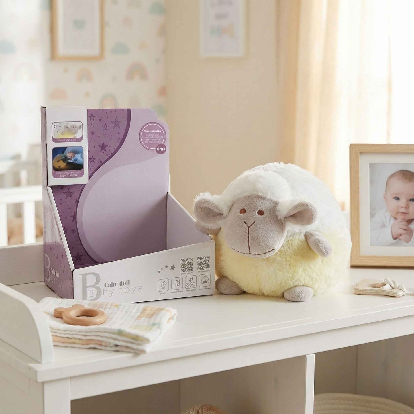 nursery plush sheep night light toy for baby bedtime