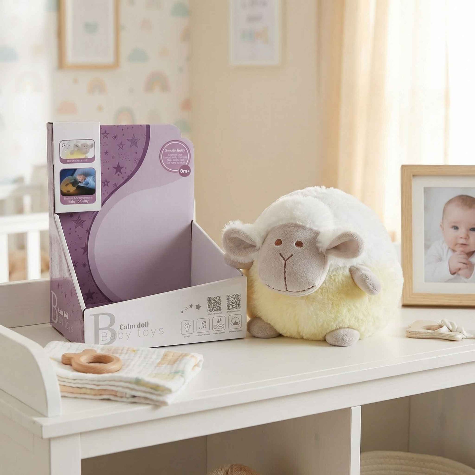 nursery plush sheep night light toy for baby bedtime