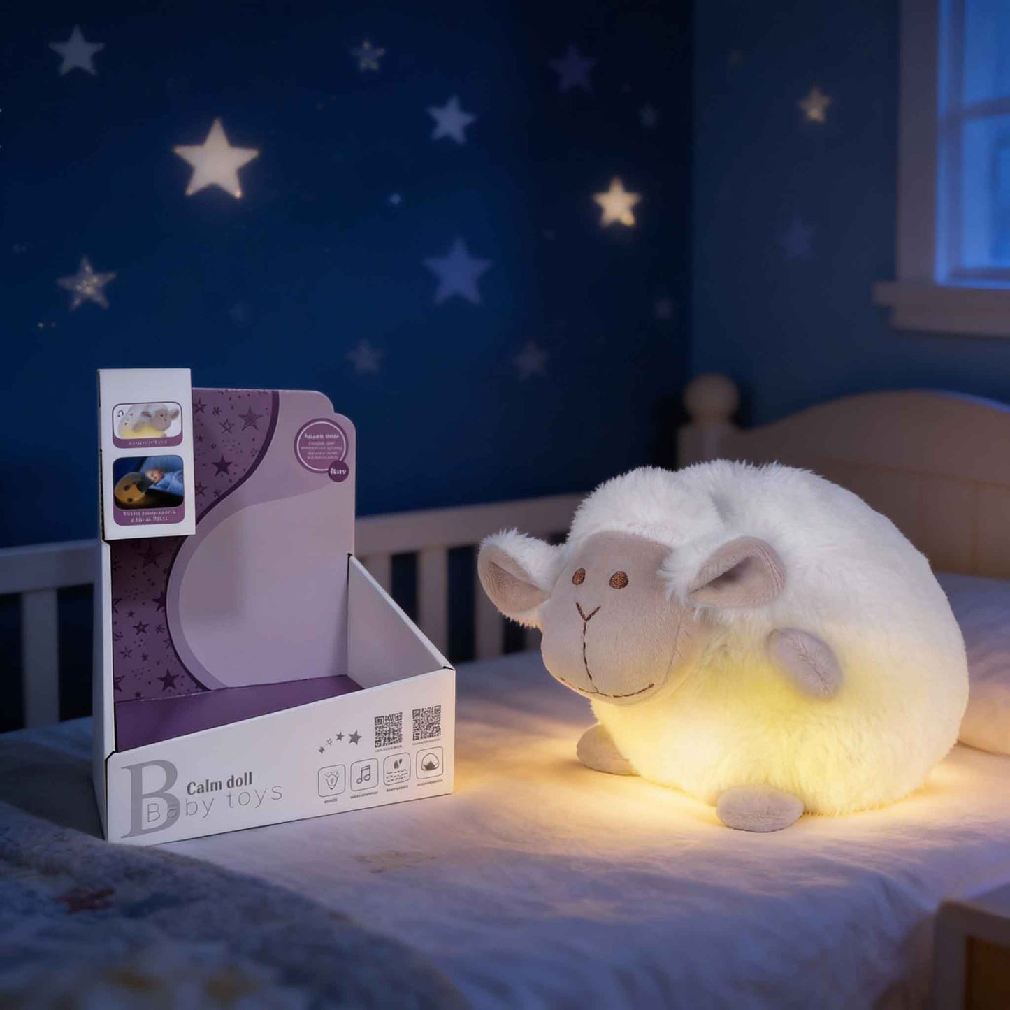 baby sheep stuffed animal night light for newborn nursery