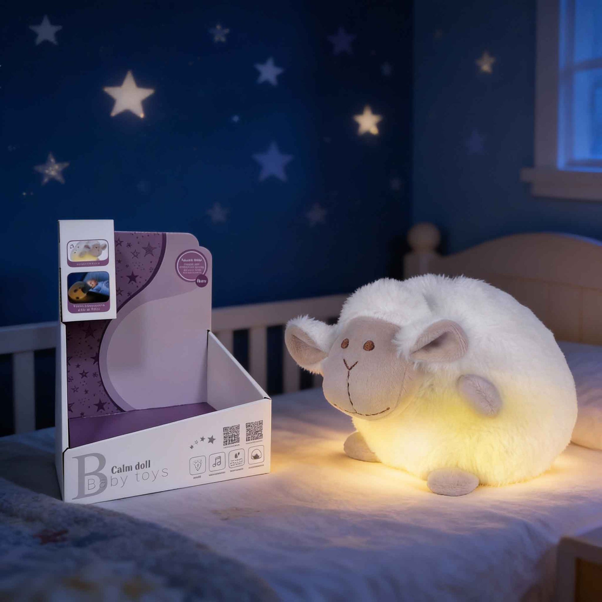 baby sheep stuffed animal night light for newborn nursery