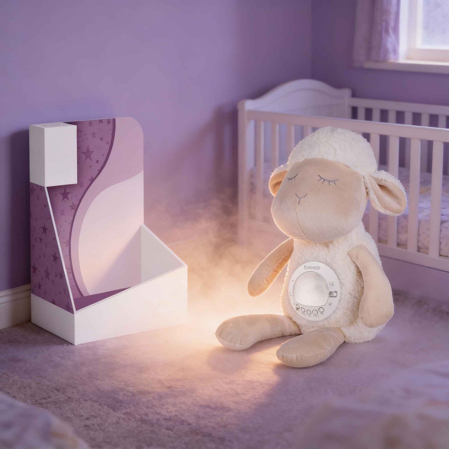Baby Plush Sheep Night Light Projector – Calm Doll Sleep Soother with Music (0m+)