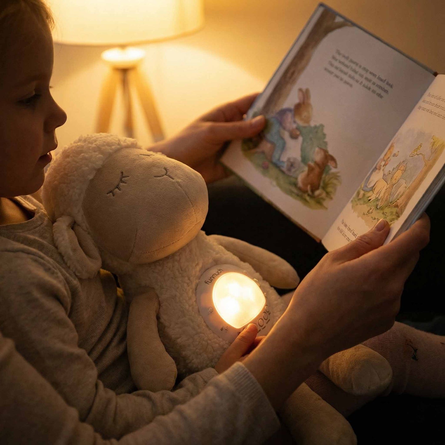 baby plush sheep calm doll night light projector with soothing music