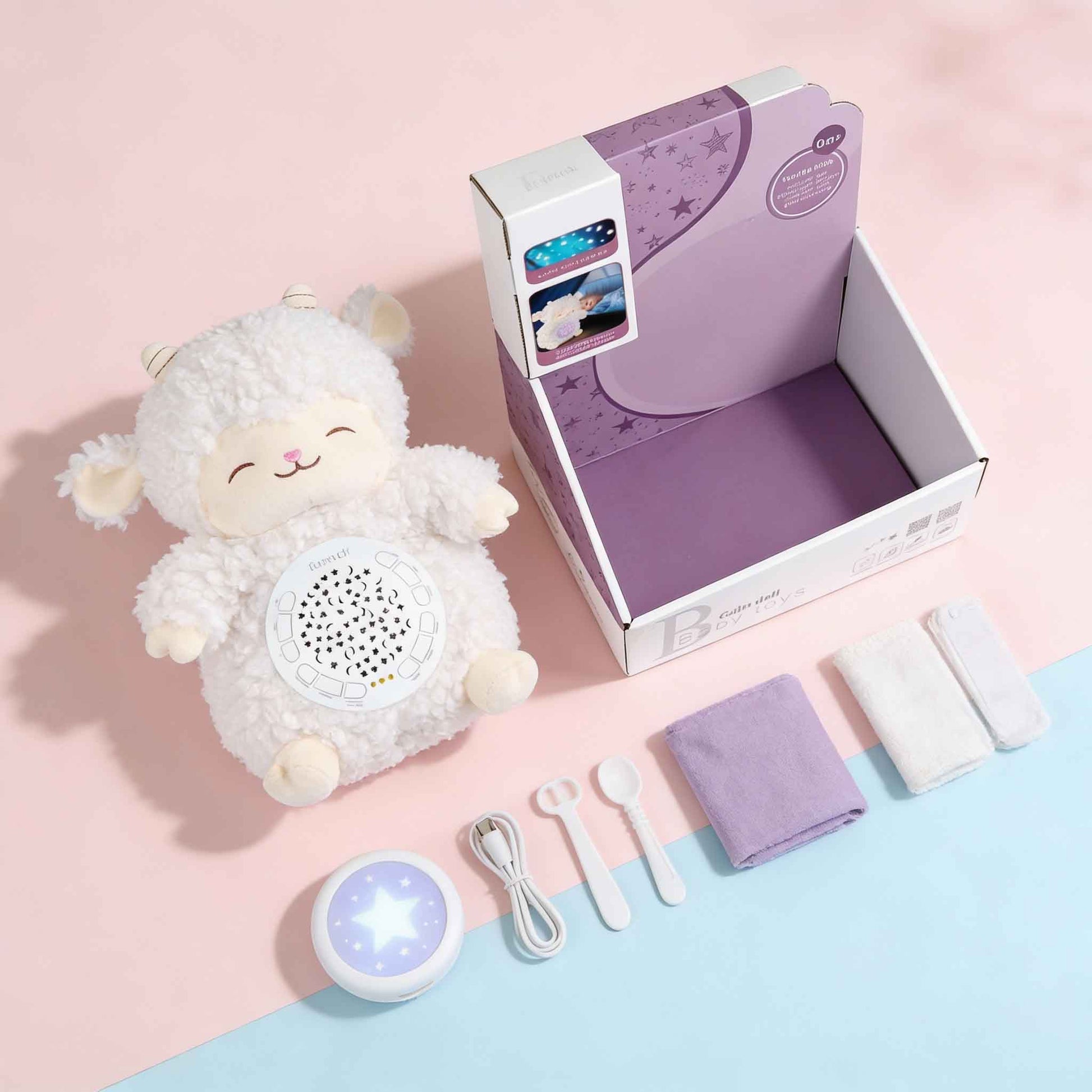 baby calm doll plush lamb night light for nursery bedtime routine