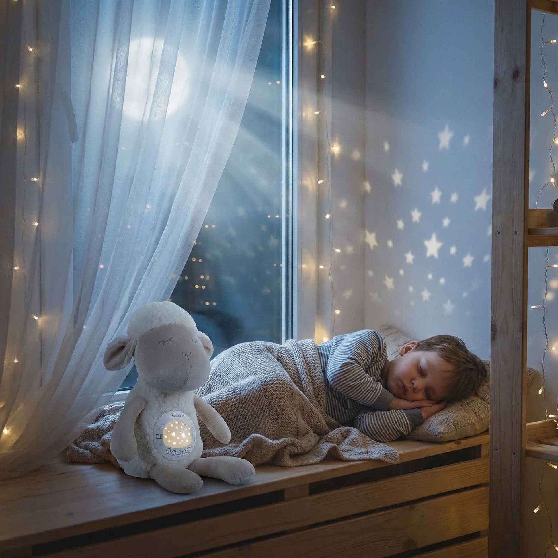 baby sheep stuffed animal projector night light for newborn nursery