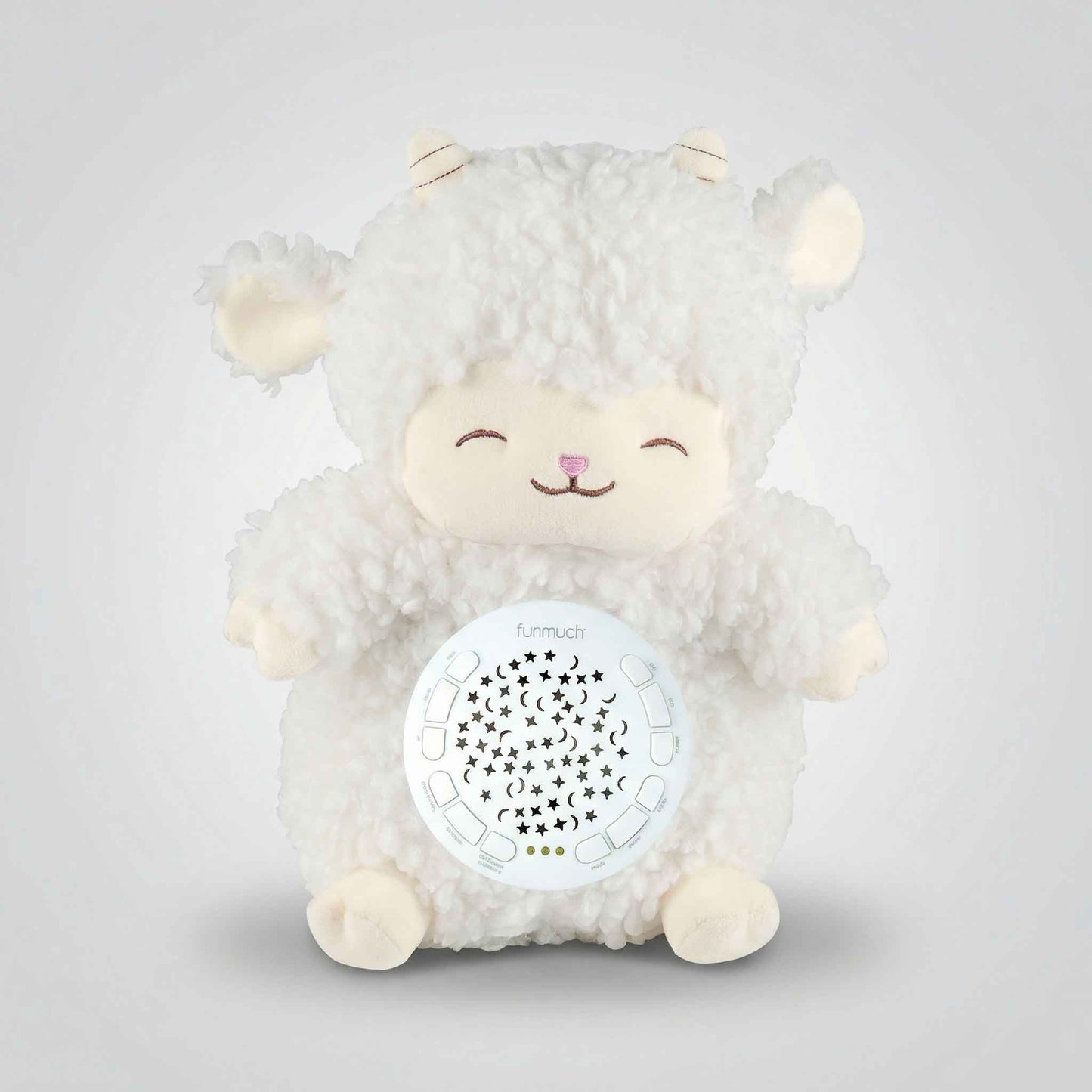 soft lamb stuffed toy with soothing music and star projection light