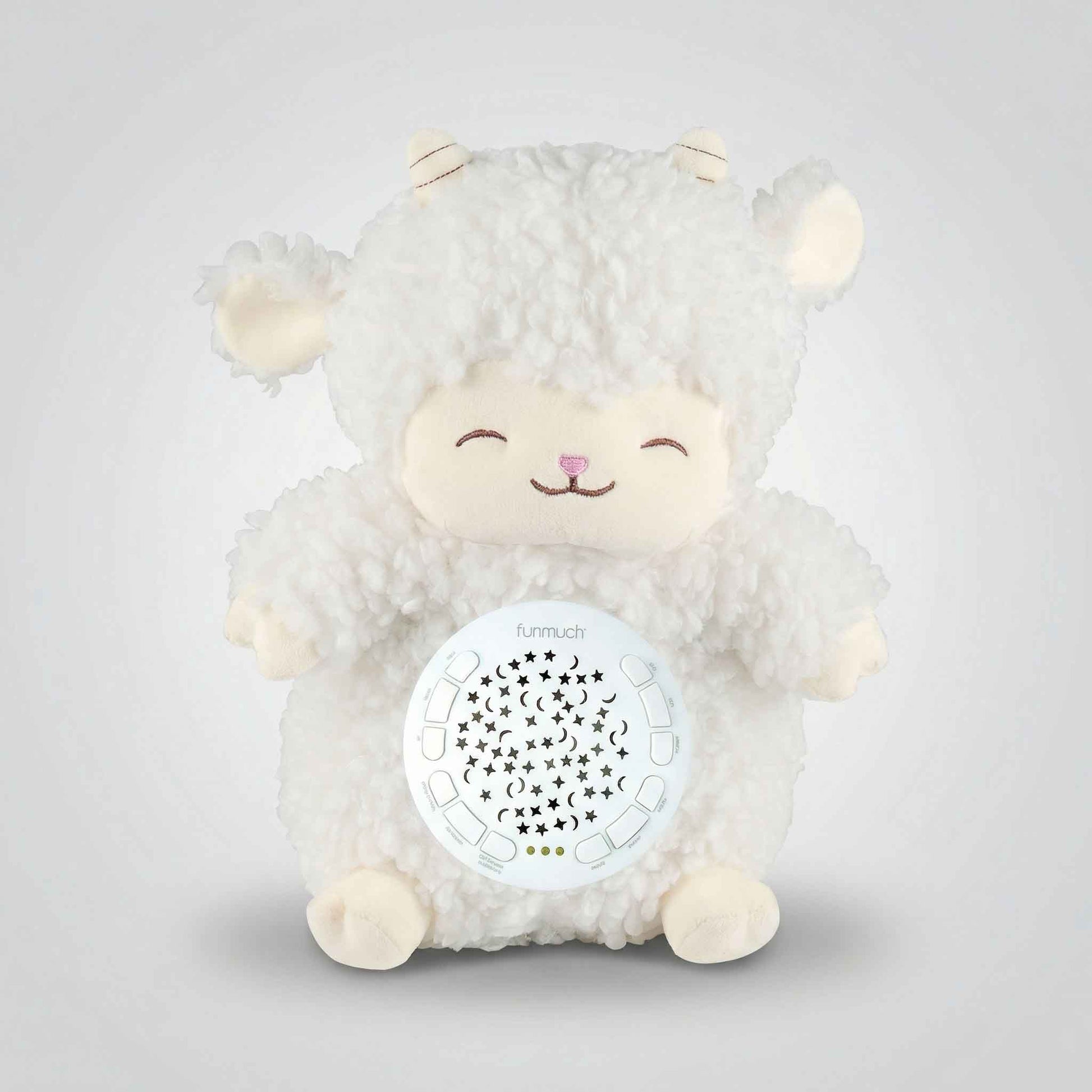 soft lamb stuffed toy with soothing music and star projection light
