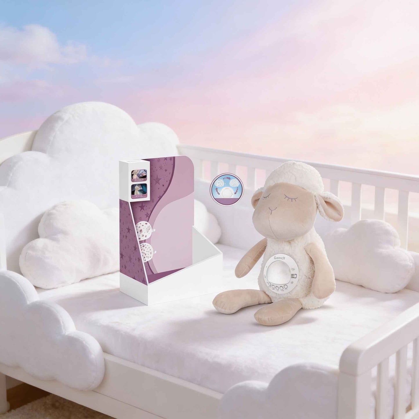 Baby Plush Sheep Night Light Projector – Calm Doll Sleep Soother with Music (0m+)