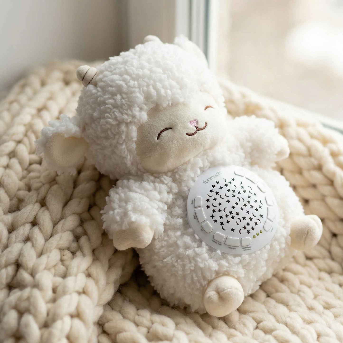 Baby Plush Sheep Night Light Projector – Calm Doll Sleep Soother with Music