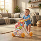 Educational baby walker toy with adjustable handlebar and speed regulation