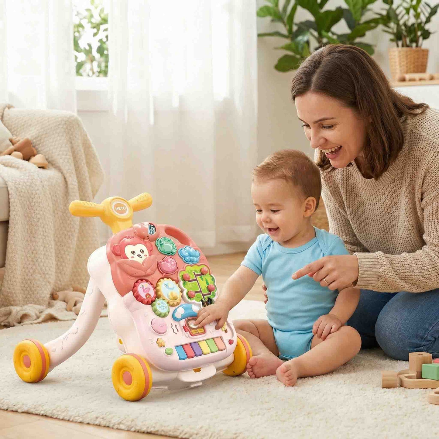 Baby Music Walker – 2-in-1 Push Walker & Activity Table with Piano (18M+)