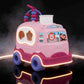 Early learning baby toy school bus with smooth wheels and bead maze for motor skill development
