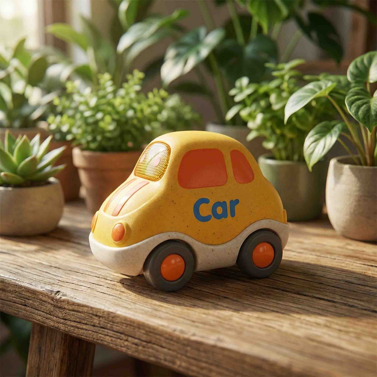 Bioplastic Mini Car Toy – Eco Wheat Straw Push Car for Toddlers (18M+)