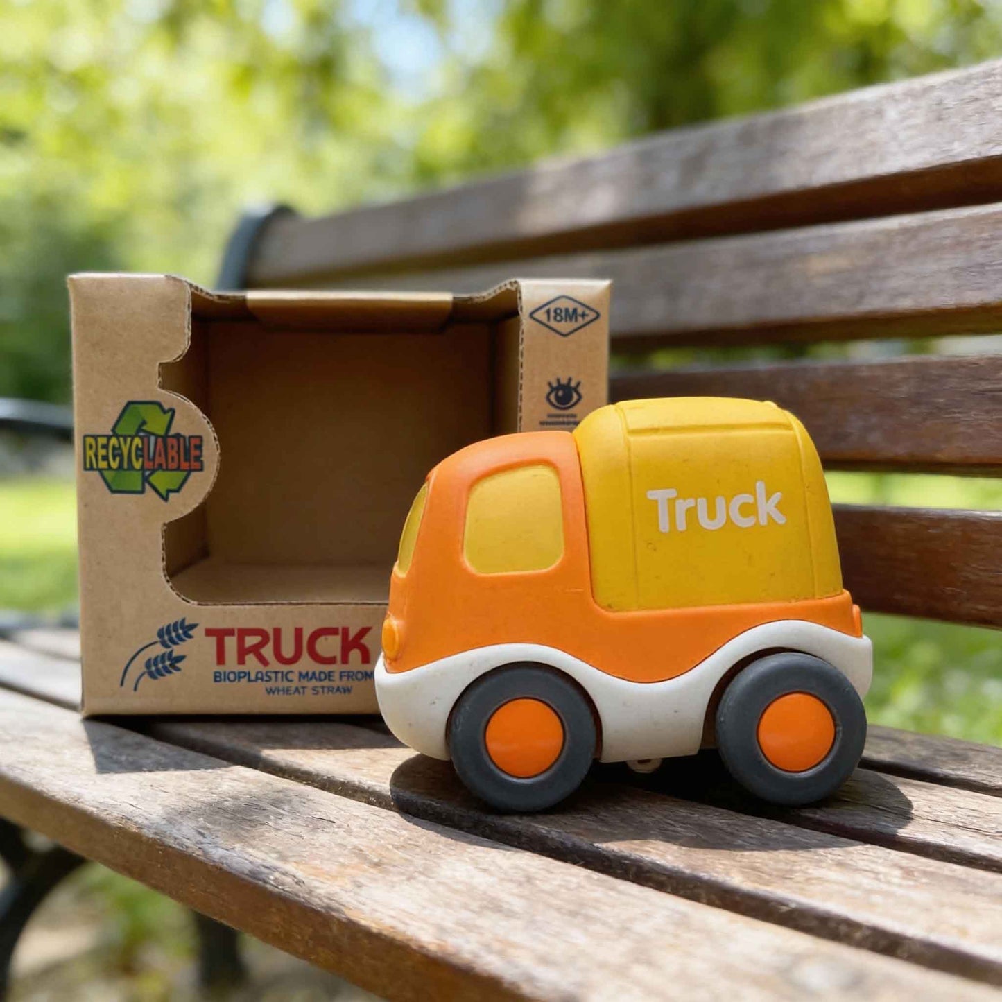 Bioplastic mini truck toy made from wheat straw eco friendly toddler push truck 18M+