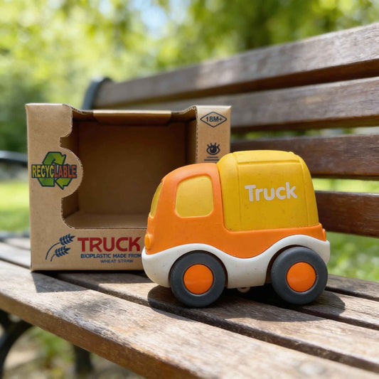 Bioplastic mini truck toy made from wheat straw eco friendly toddler push truck 18M+