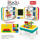 Blocks creative table learning table with drawing board and blocks 58pcs

Kids building block table with vertical block wall function ages 3+

Toddler learning activity table with drawing board and blocks included

Preschool educational table set with building blocks and drawing surface

Kids creative play table with blocks and brush eraser accessories