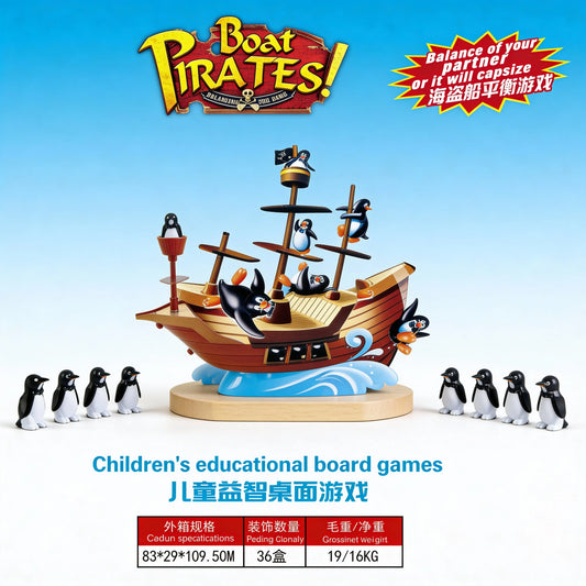 Boat Pirates balance board game for kids
Pirate boat balancing game educational toy
Kids pirate balance game for hand eye coordination
Educational board game for children ages 3+
Family balance game with pirate theme
