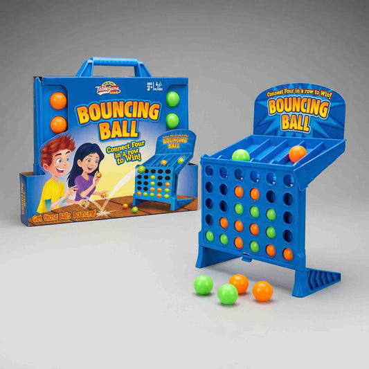 Bouncing Ball Connect Four Game for Kids and Family – Interactive Tabletop Strategy Game with Jumping Balls, Two-Player Skill Game for Home and Travel Play