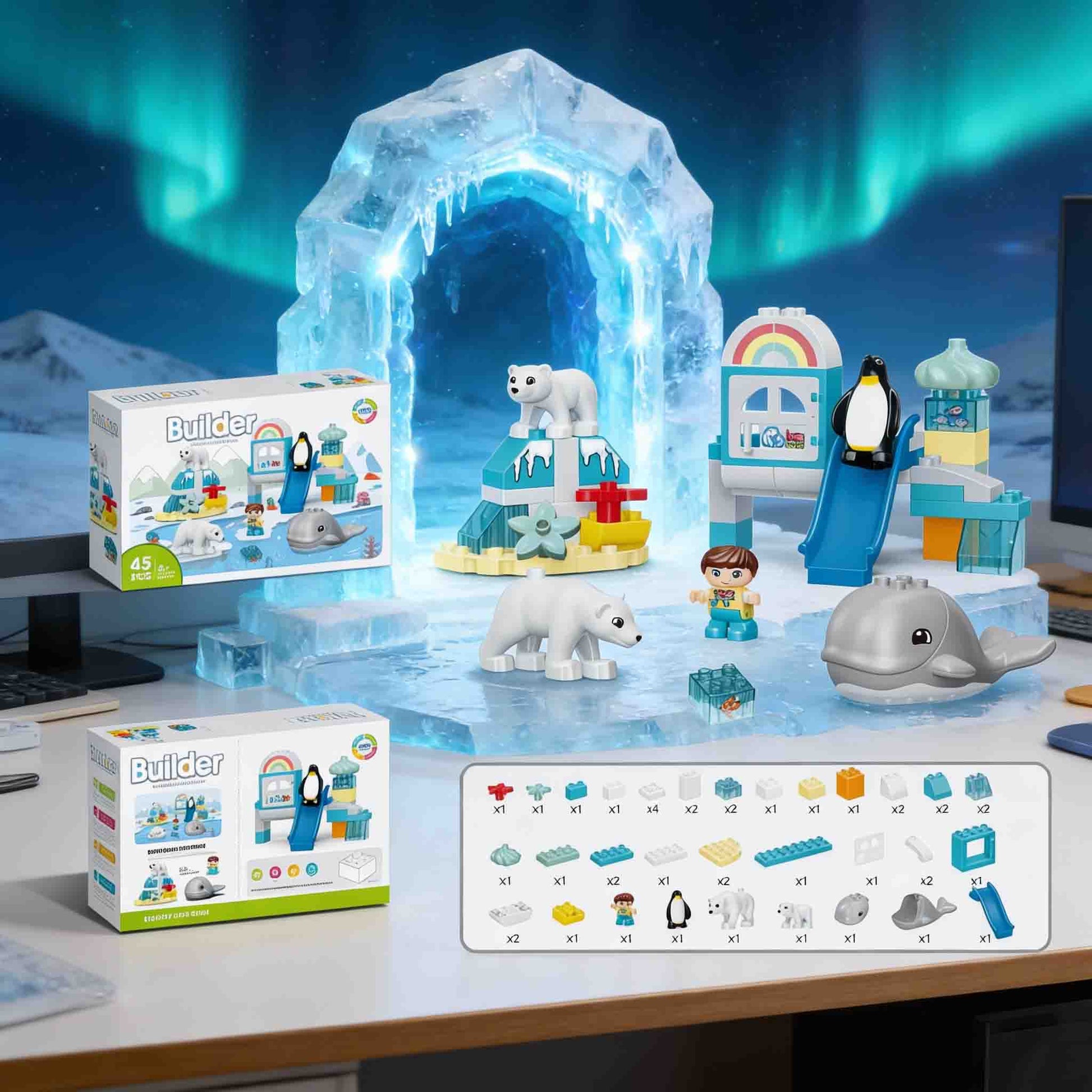 Builder Arctic ice world building blocks set 43pcs for kids 3+