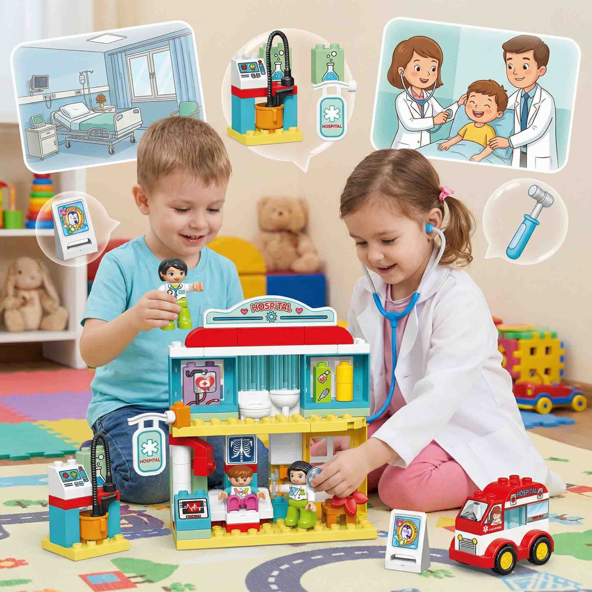 Builder Blocks STEM hospital toy set for kids 3+